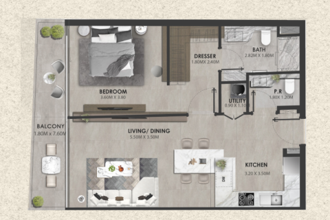 Apartment til salg i Jumeirah Village Circle, Dubai, UAE 1 værelse, 42 kvm № 732495 - foto 5