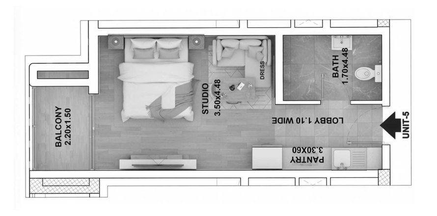 Квартира в RR Grand в Dubai South (Dubai World Central), Дубай, ОАЕ 1 кімната, 33м2 № 699236