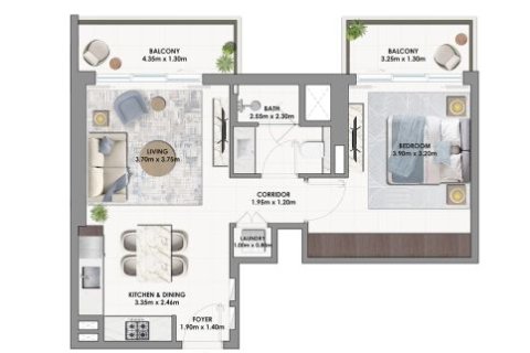 Appartement à vendre à  Dubai South (Dubai World Central), Dubai, EAU 1 chambre, 70 m2 № 728492 - photo 11
