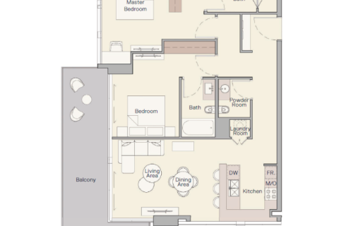 Leilighet til salgs i Business Bay, Dubai, Emiratene 1 rom Nr. 690233 - Foto 6