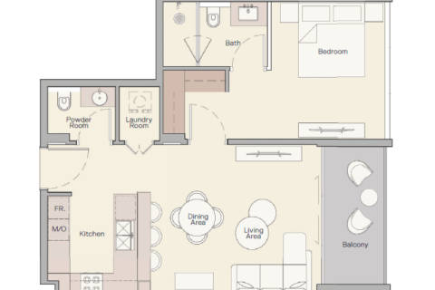 Leilighet til salgs i Business Bay, Dubai, Emiratene 1 rom Nr. 690233 - Foto 5