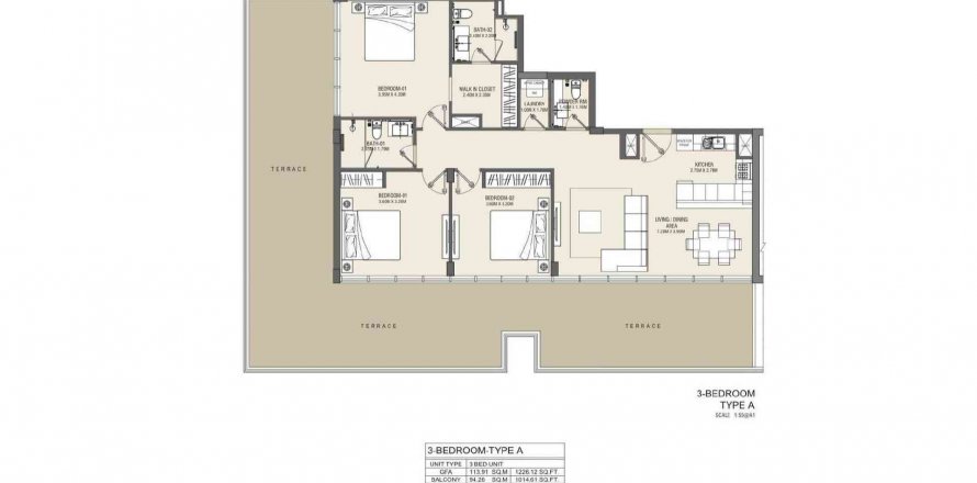 Meydan、Dubai、UAEにあるマンション 3ベッドルーム、208 m2 No284387
