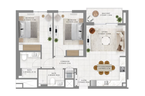 Apartment til salg i Dubai Hills Estate, Dubai, UAE 1 soveværelse, 57 kvm № 690200 - foto 6