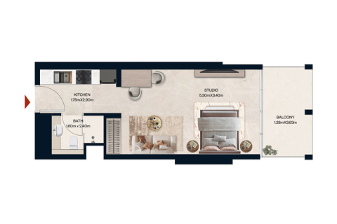 Apartament na sprzedaż w Jumeirah Village Circle, Dubai, ZEA 1 pokój, 36 mkw., nr 732670 - zdjęcie 5
