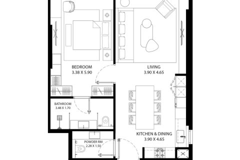 Apartmen di City of Arabia, Dubai, UAE 1 bilik tidur, 47 meter persegi № 732671 - foto 5