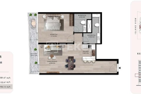 Apartman u Al Marjan Island, Ras Al Khaimah, UAE 1 soba, 108 m2 Br. 678635 - fotografija 21