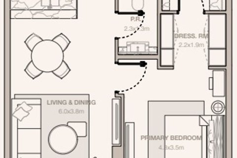 Apartman u DIFC, Dubai, UAE 1 spavaća soba, 81.8 m2 Br. 721680 - fotografija 12