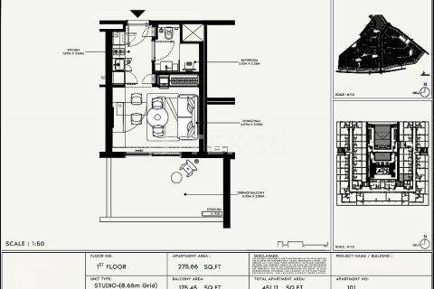 Apartment til salg i Dubai, UAE 1 soveværelse, 69 kvm № 730863 - foto 8