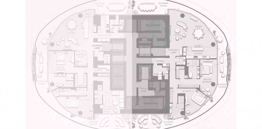 Floor plan «2BR», 2 bedrooms, in COMO RESIDENCES