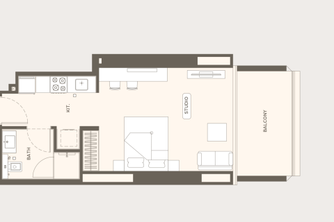 Apartament na sprzedaż w Al Jaddaf, Dubai, ZEA 1 pokój, 42 mkw., nr 728602 - zdjęcie 23