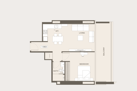Apartament na sprzedaż w Al Jaddaf, Dubai, ZEA 1 pokój, 42 mkw., nr 728602 - zdjęcie 24