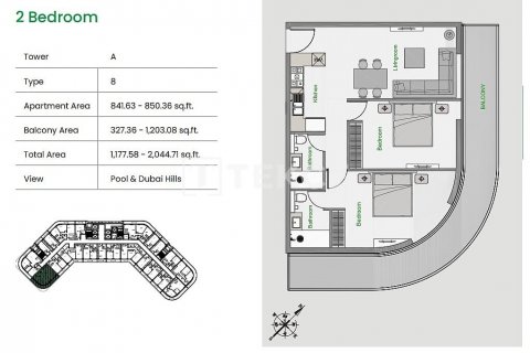 Apartemen di Arjan, Dubai, UEA 3 kamar tidur, 200 m2 nomor 634222 - foto 18