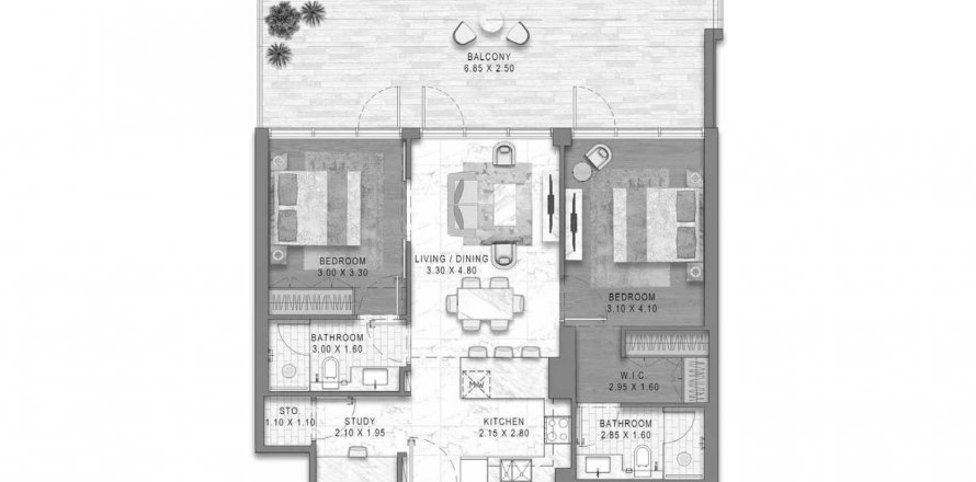 Apartament în DAMAC Hills (Akoya by DAMAC), Dubai, EAU 2 dormitoare, 108.9 mp. №636856