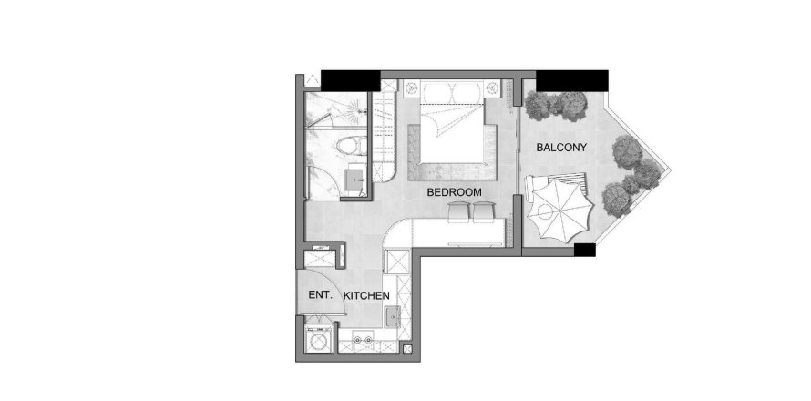 Apartament në Listone Residence në International City, Dubai, Emiratet e Bashkuara Arabe 1 dhomë, 39 m2. № 698696