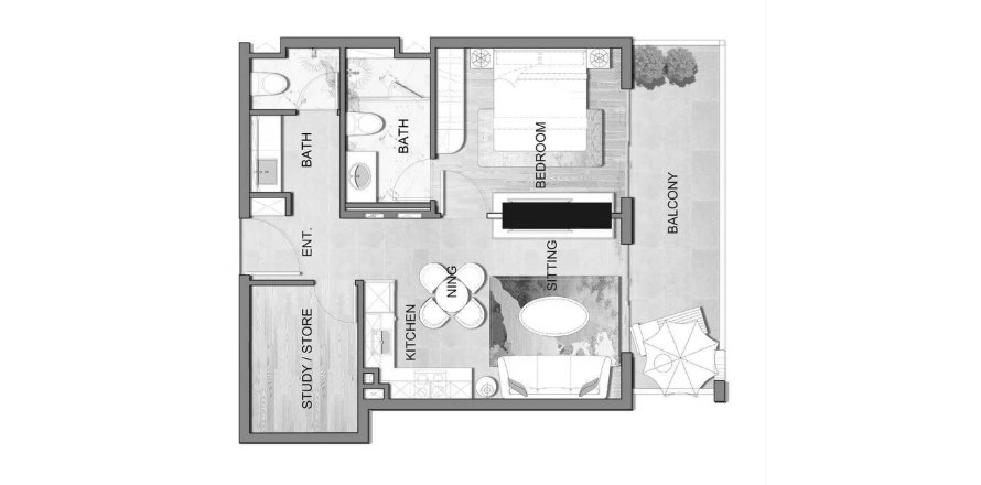 Korter asukohaga Listone Residence asukohaga International City, Dubai, AÜE: 1 magamistoaga, 64 m² Nr 698699