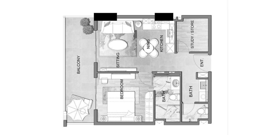 Leilighet i International City, Dubai, Emiratene 1 soverom, 63 kvm nr. 698698