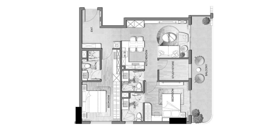 Apartamento en International City, Dubai, EAU 2 dormitorios, 94 m² № 698703