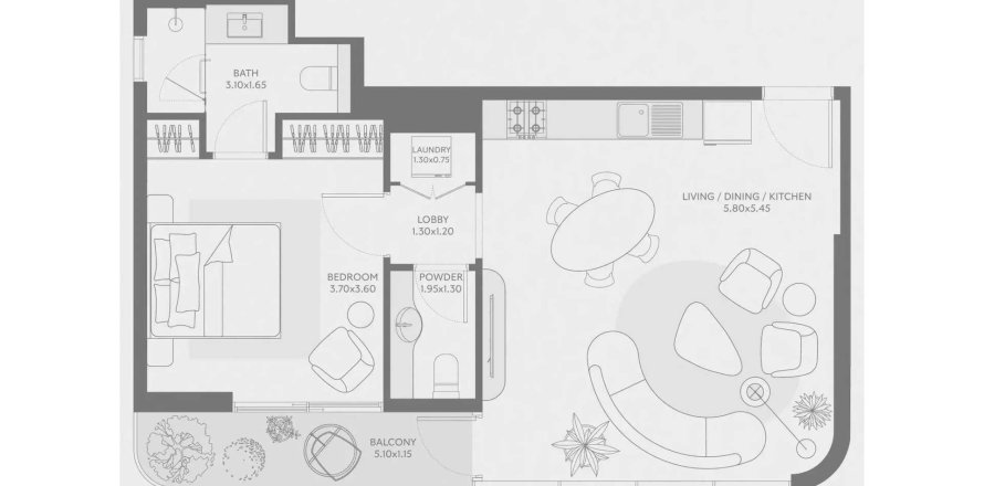 Apartman u Symphony By Chaimaa u gradu Majan, Dubai, UAE 1 spavaća soba, 67.73 m2 Br. 718915