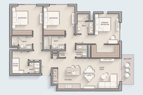 Appartement te koop in Dubai Land, Dubai, VAE 1 kamer, 45 vr.m., nr 689741 - foto 12