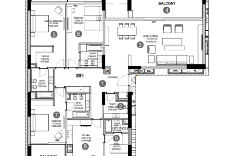 Apartemen di Ajman, UEA 1 kamar tidur, 87 m2 nomor 690028 - foto 9
