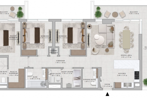 Apartament në Dubai, Emiratet e Bashkuara Arabe 3 dhoma gjumi, 155 m2. № 629941 - Foto 10