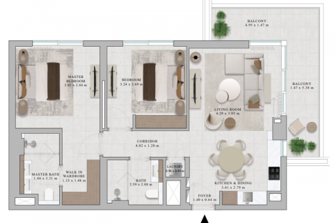 Apartman u gradu Dubai, UAE 2 spavaće sobe, 110 m2 Br. 629940 - Slika 10
