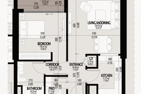 Apartment in Dubai, UAE 1 room, 37 sq.m. № 728464 - photo 11