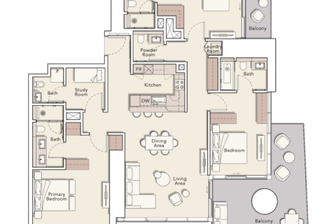 Apartament na sprzedaż w Dubai, ZEA 1 pokój, 48 mkw., nr 690257 - zdjęcie 10