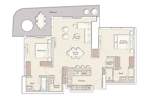 Apartament na sprzedaż w Dubai, ZEA 1 pokój, 48 mkw., nr 690257 - zdjęcie 9