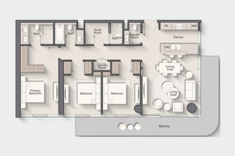 Appartement te koop in Al Marjan Island, Ras Al Khaimah, VAE 1 kamer, 36 vr.m., nr 690255 - foto 12