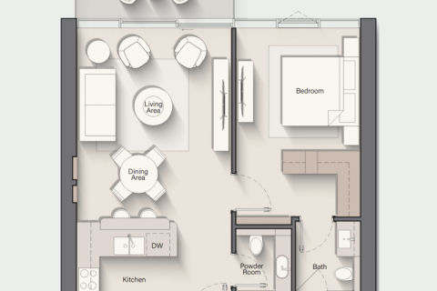 Appartement te koop in Al Marjan Island, Ras Al Khaimah, VAE 1 kamer, 36 vr.m., nr 690255 - foto 9