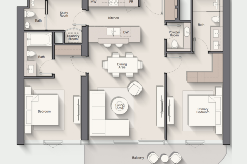 Appartement te koop in Al Marjan Island, Ras Al Khaimah, VAE 1 kamer, 36 vr.m., nr 690255 - foto 11