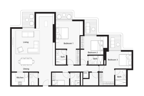 Appartamento in vendita a Sheikh Zayed Road, Dubai, EAU 1 camera da letto, 87 mq. № 690286 - foto 9