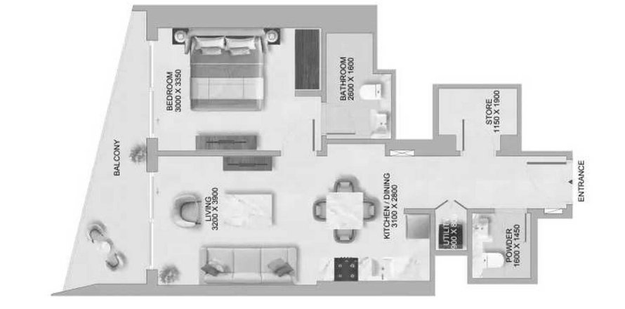 Apartman u The Tranquil at Sobha Central u gradu Dubai, UAE 1 spavaća soba, 67.87 m2 Br. 641304