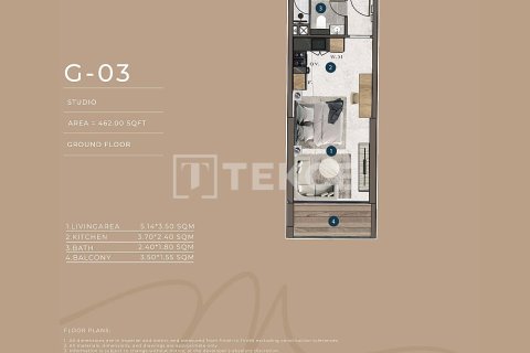 Apartament na sprzedaż w Jumeirah Village Circle, Dubai, ZEA 1 pokój, 46 mkw., nr 730826 - zdjęcie 15