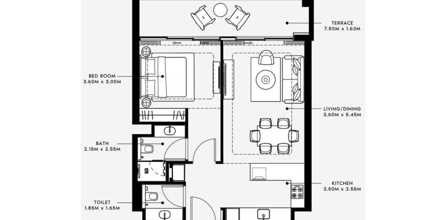 Meydan, Dubai, BAE’de daire 1 yatak odası, 75.22 m&sup2; No 660828