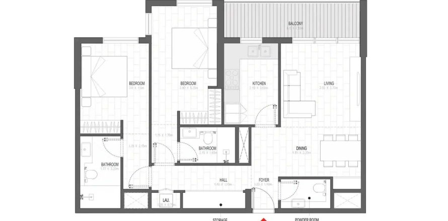 Wohnung in Muwaileh Commercial, Sharjah, VAE: 2 Schlafzimmer, 109.61 m2 Nr. 714100