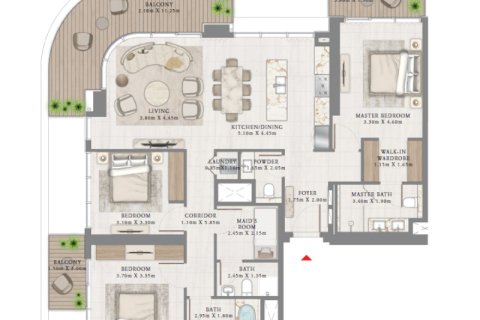 Apartament na sprzedaż w Dubai Harbour, Dubai, ZEA 1 sypialnia, 53 mkw., nr 690172 - zdjęcie 6