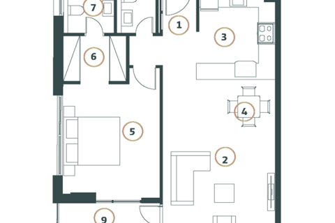 Huoneisto Dubai, Arabiemiraatit 1 huone, 45 m2 № 732375 - kuva 8