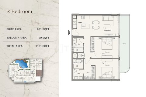 Apartament në Al Sufouh, Dubai, Emiratet e Bashkuara Arabe 1 dhomë gjumi, 85 m2. № 766534 - Foto 19