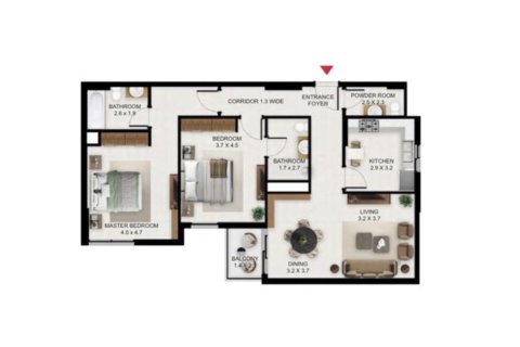 Apartament në Jebel Ali, Dubai, Emiratet e Bashkuara Arabe 2 dhoma gjumi, 110.5 m2. № 758196 - Foto 10