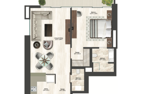 Apartmen di Business Bay, Dubai, UAE 1 bilik, 47 meter persegi № 732615 - foto 6