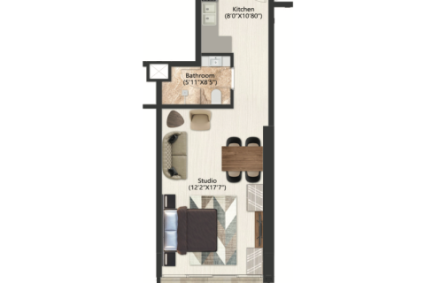 Apartmen di Business Bay, Dubai, UAE 1 bilik, 47 meter persegi № 732615 - foto 5
