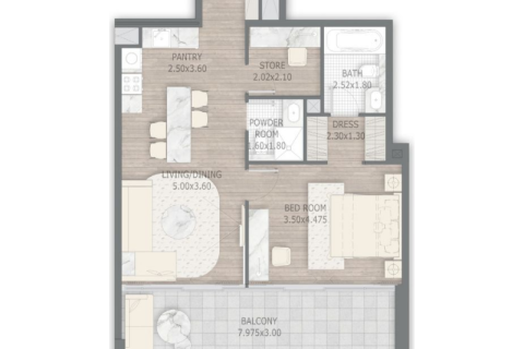 Leilighet til salgs i Dubai, Emiratene 1 rom, 43 kvm Nr. 732612 - Foto 2