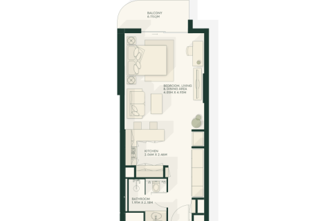 Dzīvoklis Yas Island, Abu Dhabijā, AAE 1 istaba, 39 m2 Nr. 732489 - attēls 6