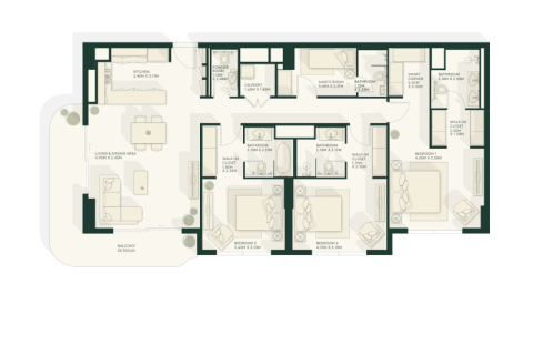 Dzīvoklis Yas Island, Abu Dhabijā, AAE 1 istaba, 39 m2 Nr. 732489 - attēls 9