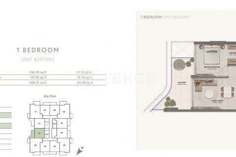 Wohnung zum Verkauf in Meydan, Dubai, VAE 1 Schlafzimmer, 65 m2 Nr. 634480 - Foto 21