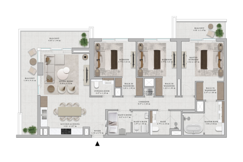 Apartman u Dubai Hills Estate, UAE 1 spavaća soba, 69 m2 Br. 689663 - fotografija 5