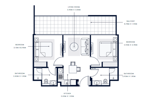 Apartament na sprzedaż w Mohammed Bin Rashid City, Dubai, ZEA 1 pokój, 32 mkw., nr 732584 - zdjęcie 4