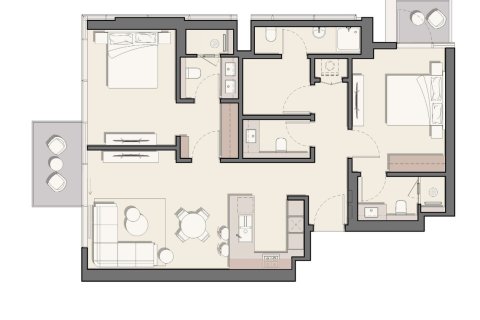Apartament në Belgrove Residences në Nadd Al Sheba, Dubai, Emiratet e Bashkuara Arabe 1 dhomë gjumi, 79 m2. № 704868 - Foto 17